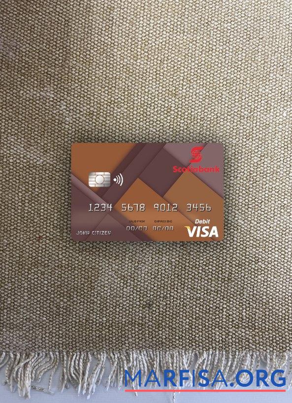 Downloadable Jamaica Scotiabank visa debit card photolook front download for verification